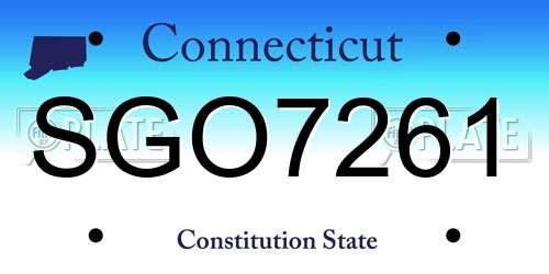 SGO7261 Connecticut License Plate