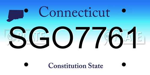 SGO7761 Connecticut License Plate