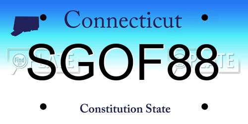 SGOF88 Connecticut License Plate