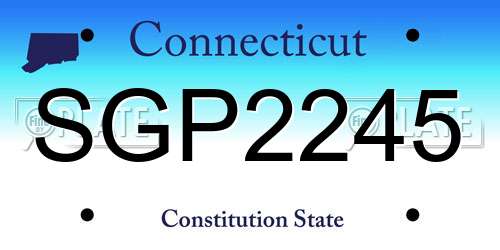 SGP2245 Connecticut License Plate