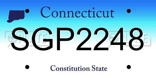 SGP2248 Connecticut License Plate