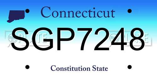SGP7248 Connecticut License Plate