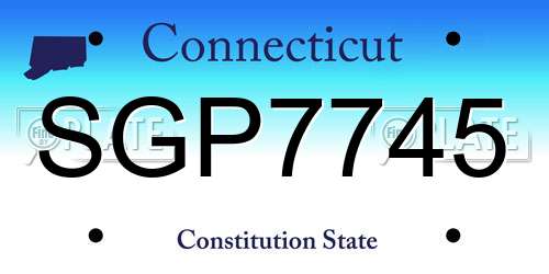 SGP7745 Connecticut License Plate