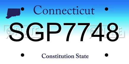 SGP7748 Connecticut License Plate