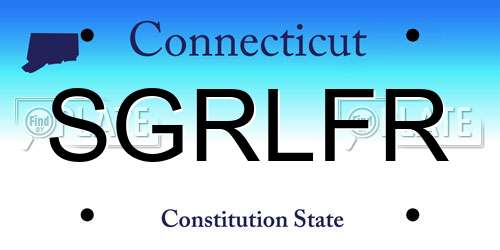 SGRLFR Connecticut License Plate