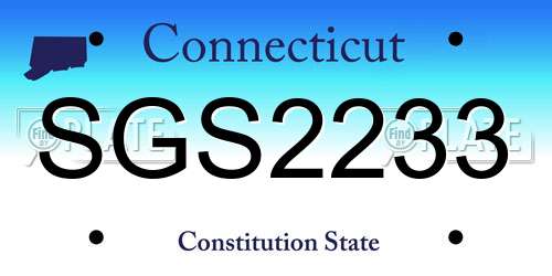 SGS2233 Connecticut License Plate
