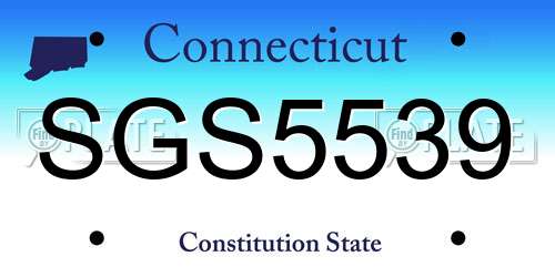 SGS5539 Connecticut License Plate