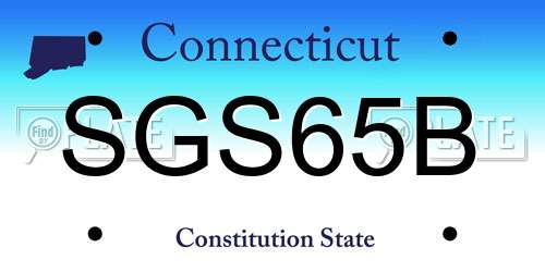 SGS65B Connecticut License Plate