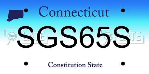 SGS65S Connecticut License Plate