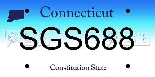 SGS688 Connecticut License Plate