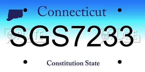 SGS7233 Connecticut License Plate