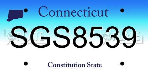 SGS8539 Connecticut License Plate