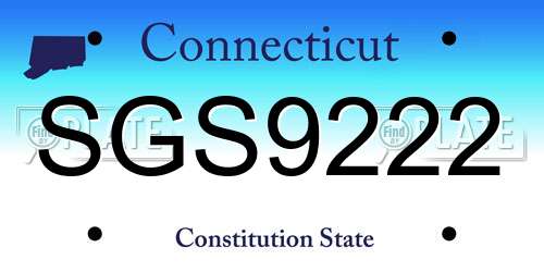 SGS9222 Connecticut License Plate