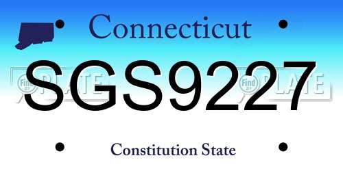 SGS9227 Connecticut License Plate