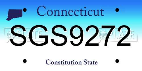 SGS9272 Connecticut License Plate