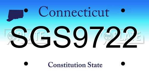 SGS9722 Connecticut License Plate
