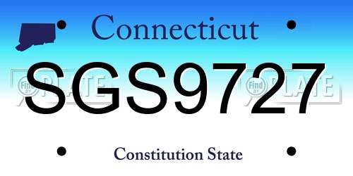 SGS9727 Connecticut License Plate