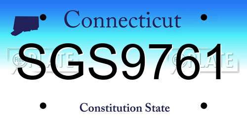 SGS9761 Connecticut License Plate