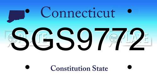 SGS9772 Connecticut License Plate