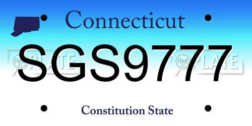 SGS9777 Connecticut License Plate