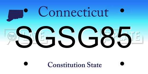 SGSG85 Connecticut License Plate