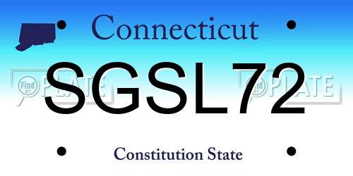 SGSL72 Connecticut License Plate