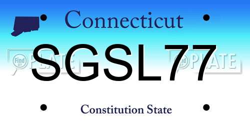 SGSL77 Connecticut License Plate