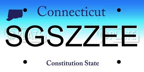 SGSZZEE Connecticut License Plate