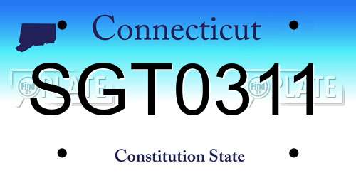 SGT0311 Connecticut License Plate