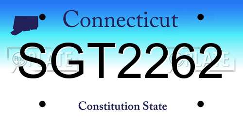 SGT2262 Connecticut License Plate