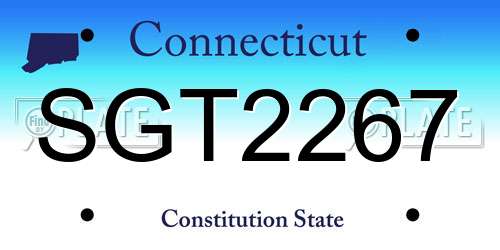 SGT2267 Connecticut License Plate