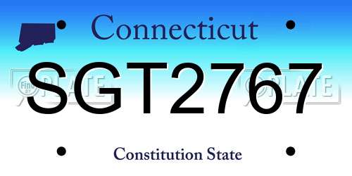 SGT2767 Connecticut License Plate