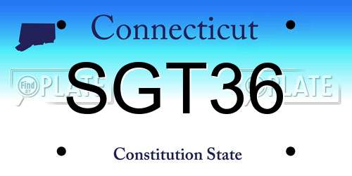 SGT36 Connecticut License Plate