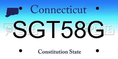 SGT58G Connecticut License Plate