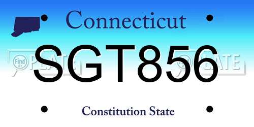 SGT856 Connecticut License Plate