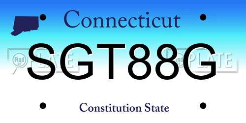 SGT88G Connecticut License Plate