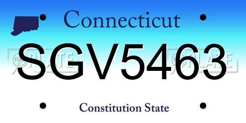 SGV5463 Connecticut License Plate