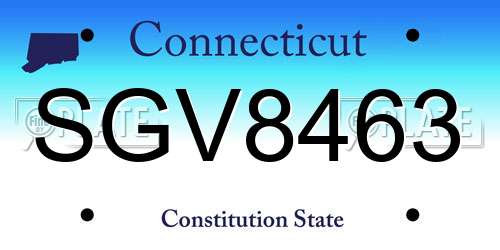 SGV8463 Connecticut License Plate