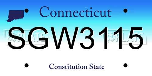 SGW3115 Connecticut License Plate