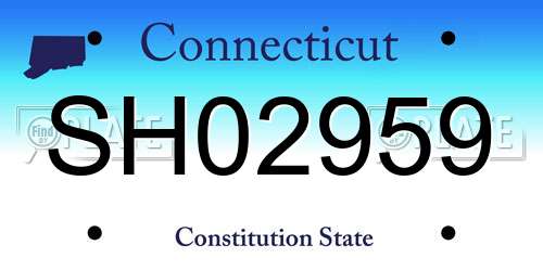 SH02959 Connecticut License Plate