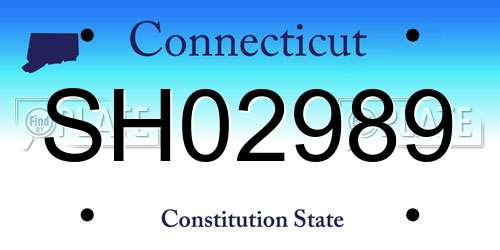 SH02989 Connecticut License Plate