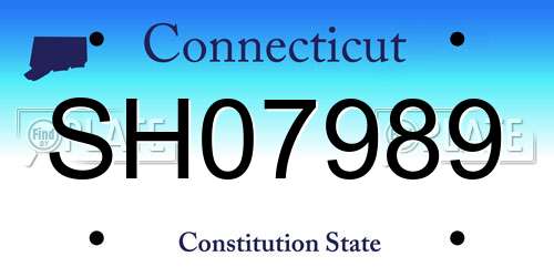 SH07989 Connecticut License Plate