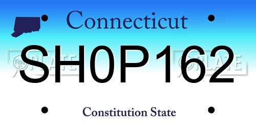 SH0P162 Connecticut License Plate