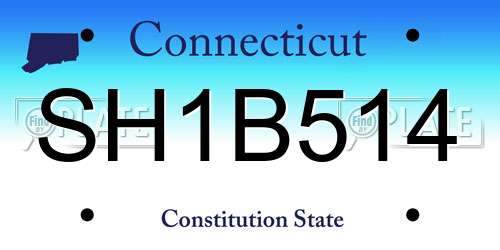 SH1B514 Connecticut License Plate