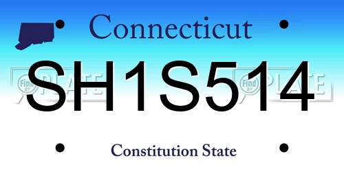SH1S514 Connecticut License Plate