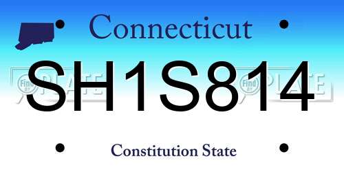 SH1S814 Connecticut License Plate