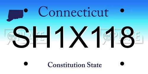 SH1X118 Connecticut License Plate