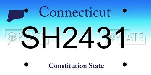 SH2431 Connecticut License Plate