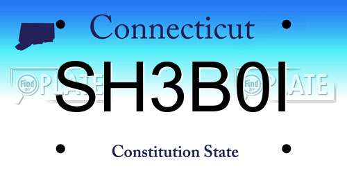 SH3B0I Connecticut License Plate