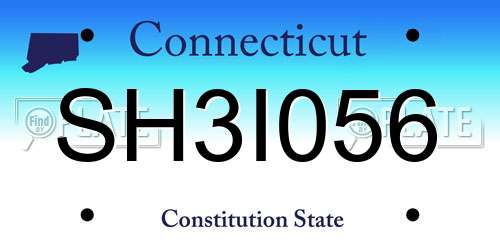 SH3I056 Connecticut License Plate